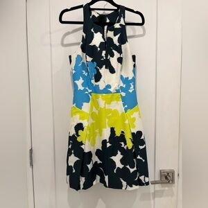 Milly Floral Print Fit & Flare Racerback Dress